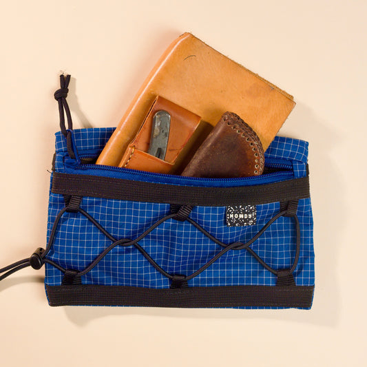 Hey Friend! Blue Gridstop Pouch